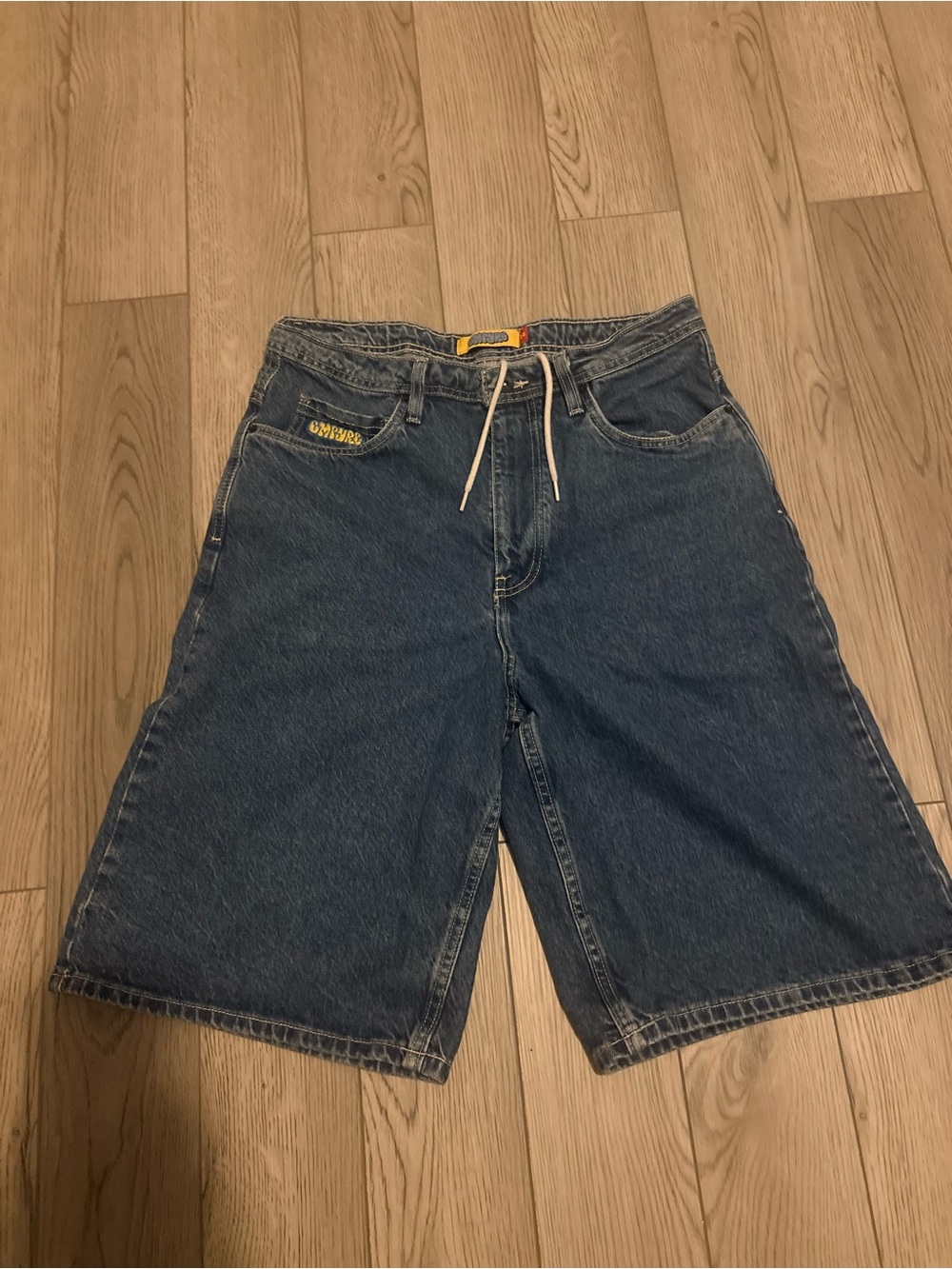 Empyre Dark Blue Denim Jean Shorts with Drawstring